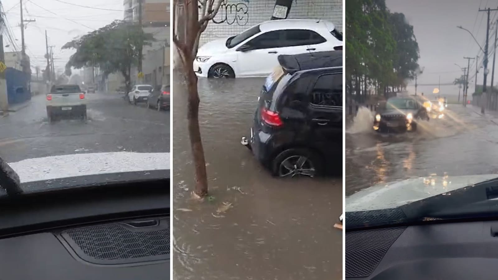 Chuva de até 144 mm alaga ruas da Grande Vitória neste sábado
