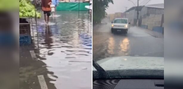 Chuva forte alaga ruas da Grande Vitória neste sábado