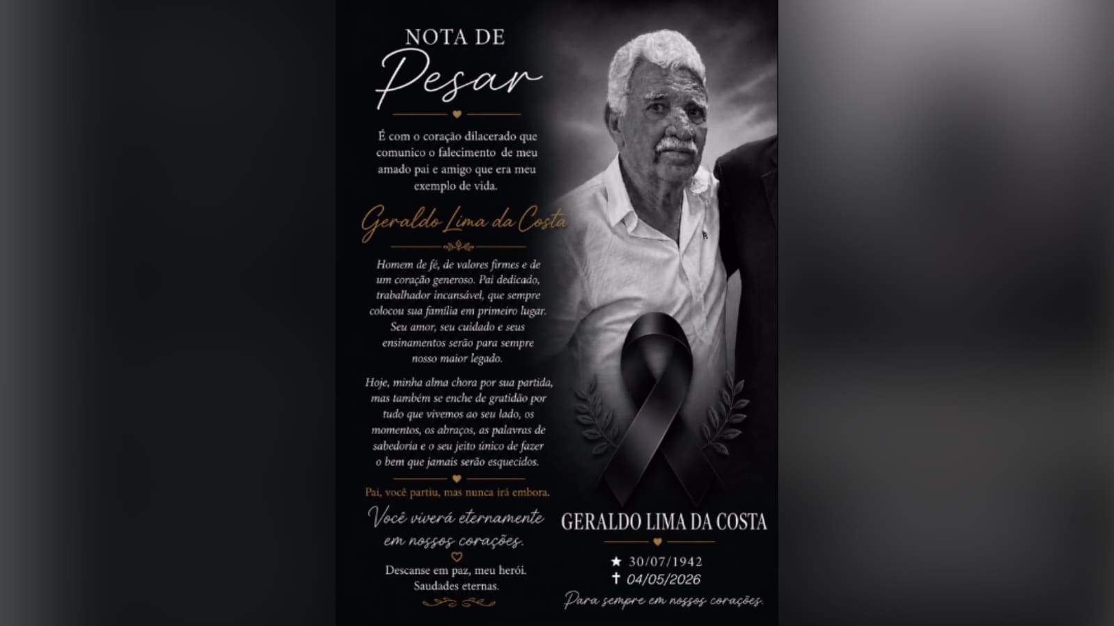 Idoso atropelado em Barra de São Francisco era pai de vereador