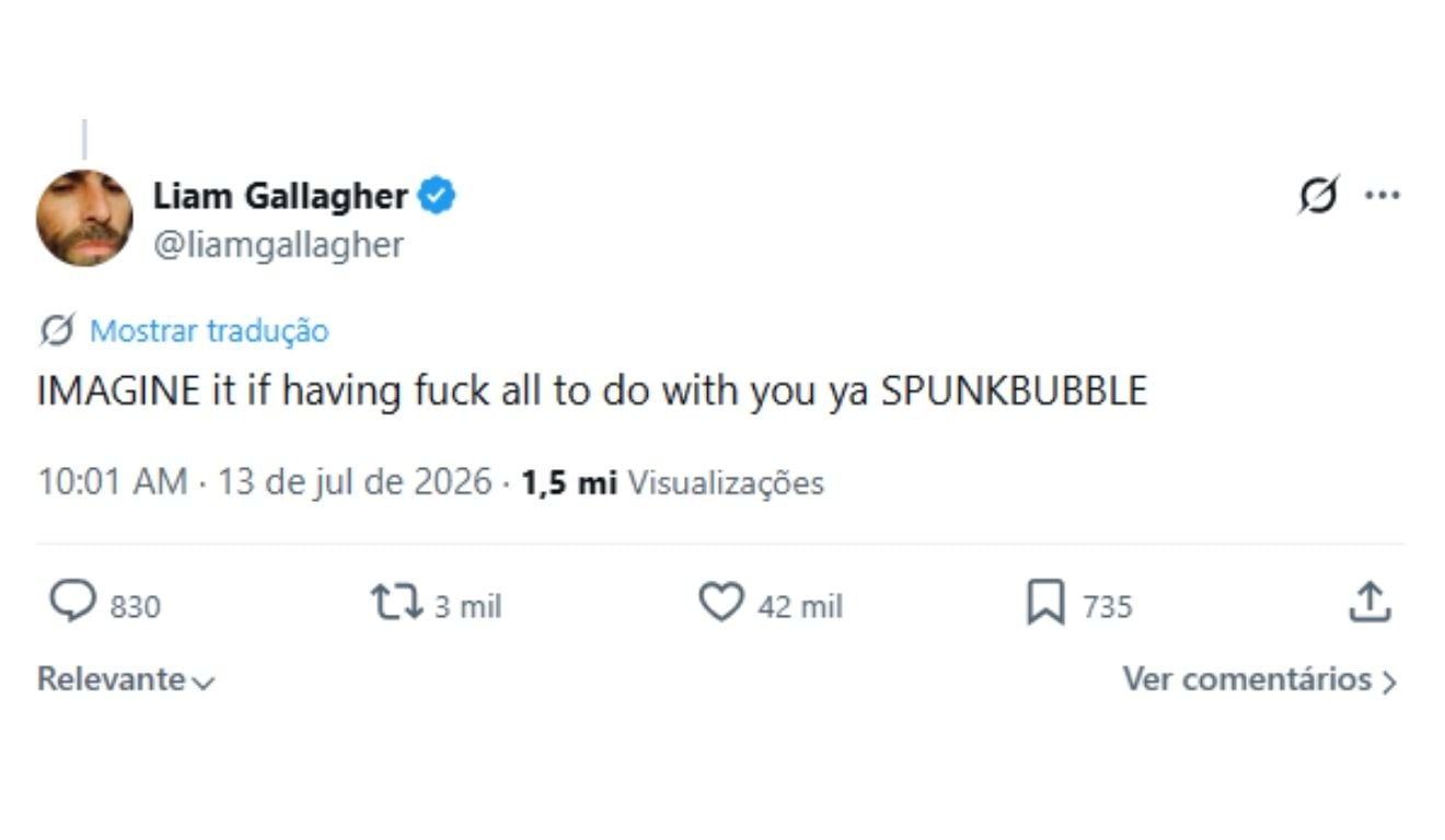 Liam Gallagher discute com brasileiro sobre música do Oasis na Copa